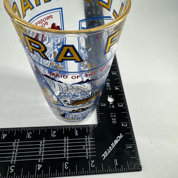 Niagra Falls Glass Tumbler Gold Rim Vintage Collectible Free Shipping - Picture 12 of 14